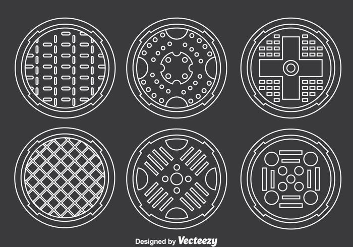 700x490 Manhole Covers Collection Vector