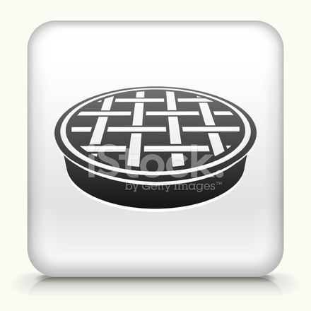 440x440 Square Button With Manhole Cover Stock Vector
