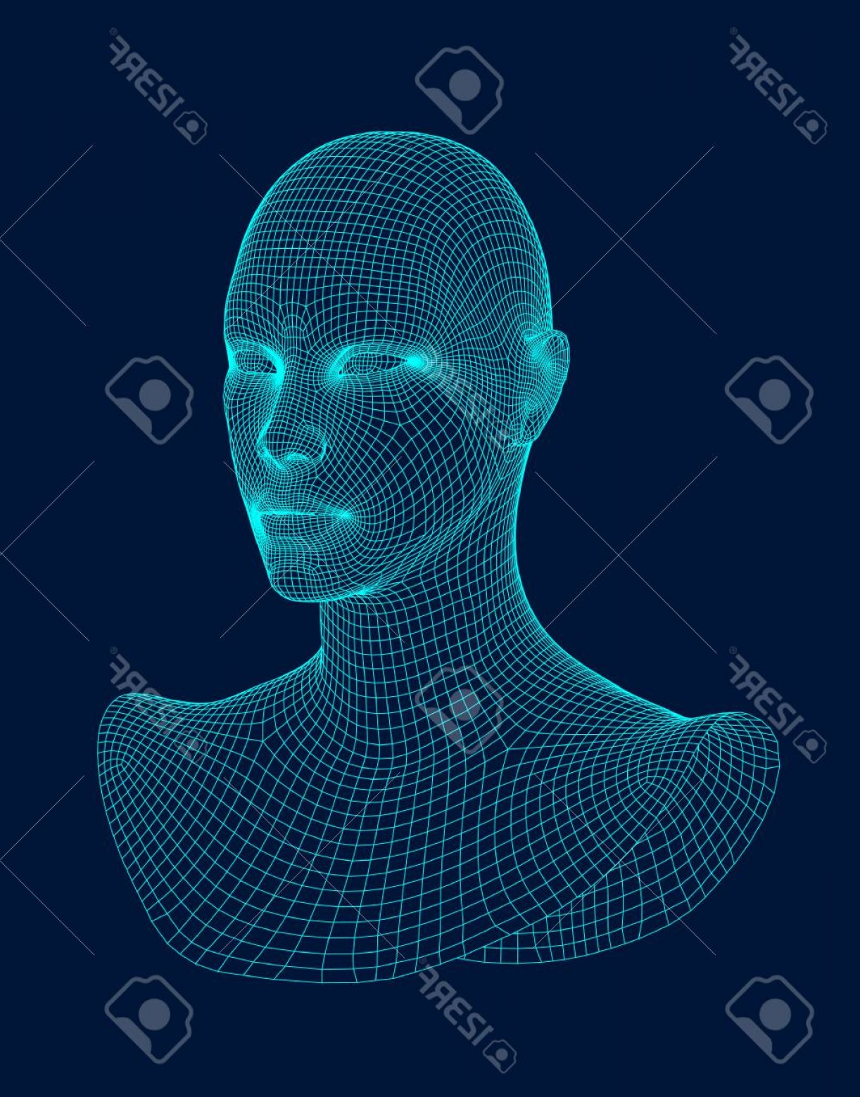 Photostock Vector D Head Wireframe Vector Drawing Of Wireframe 1222x1560 Photostock Vector D Head Wireframe Vector Drawing Of Wireframe