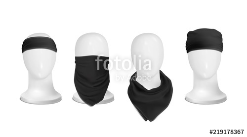 Vector Mock Up Black Set Bandana 500x279 Vector Mock Up Black Set Bandana
