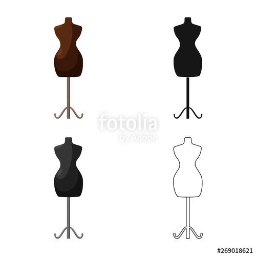Vector Illustration Of Mannequin And Tailor Symbol Collection 500x500 Vector Illustration Of Mannequin And Tailor Symbol Collection