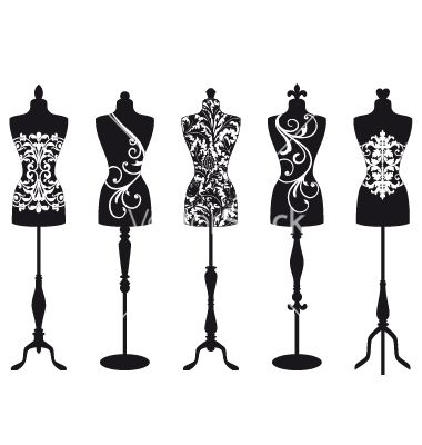 Vintage Fashion Mannequins Vector 380x400 Vintage Fashion Mannequins Vector