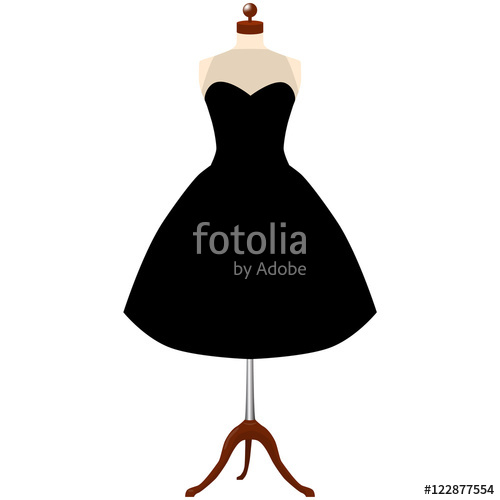 500x500 Classic Women's Black Dress Template A Black Dress On Mannequin