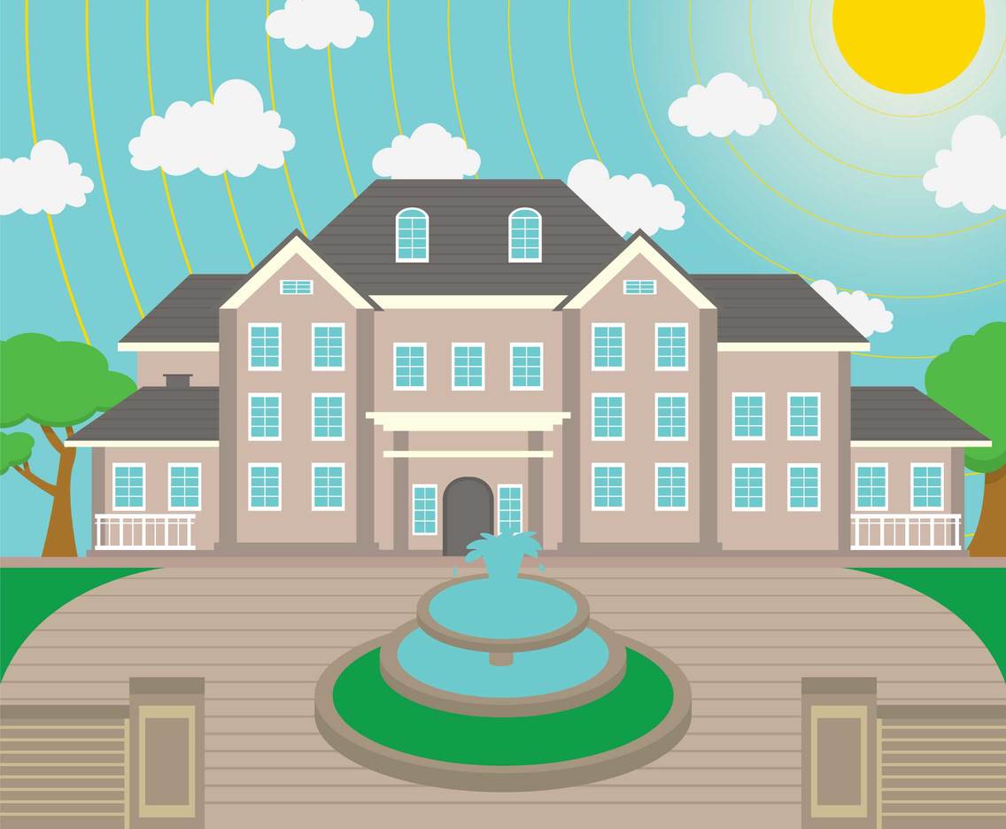 1136x936 Mansion Vector Illustration Vector Art Graphics
