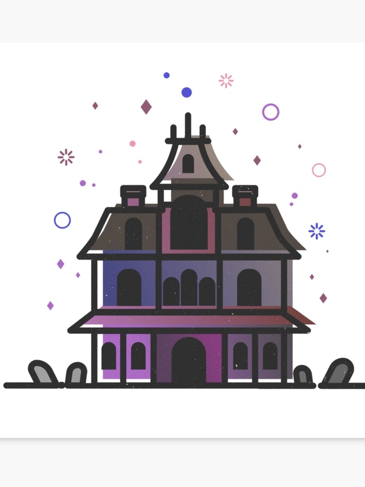 750x1000 Phantom Manor Haunted Mansion Vector Artwork Canvas Print