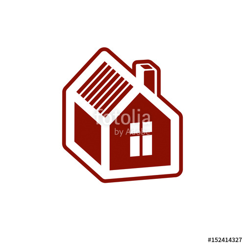 500x500 Simple Mansion Vector Icon Isolated On White Background, Abstract