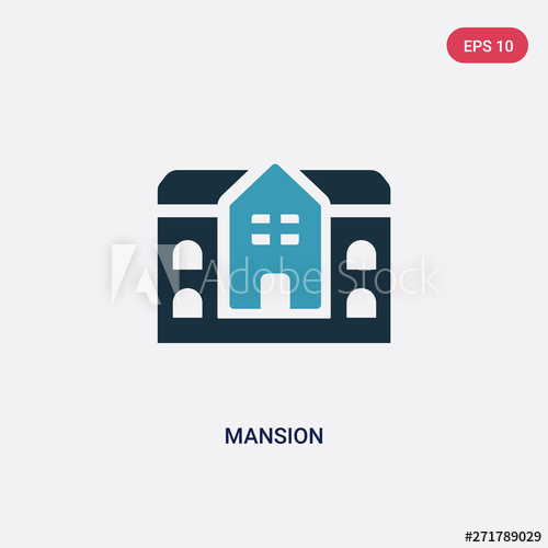 500x500 Two Color Mansion Vector Icon From Real Estate Concept Isolated