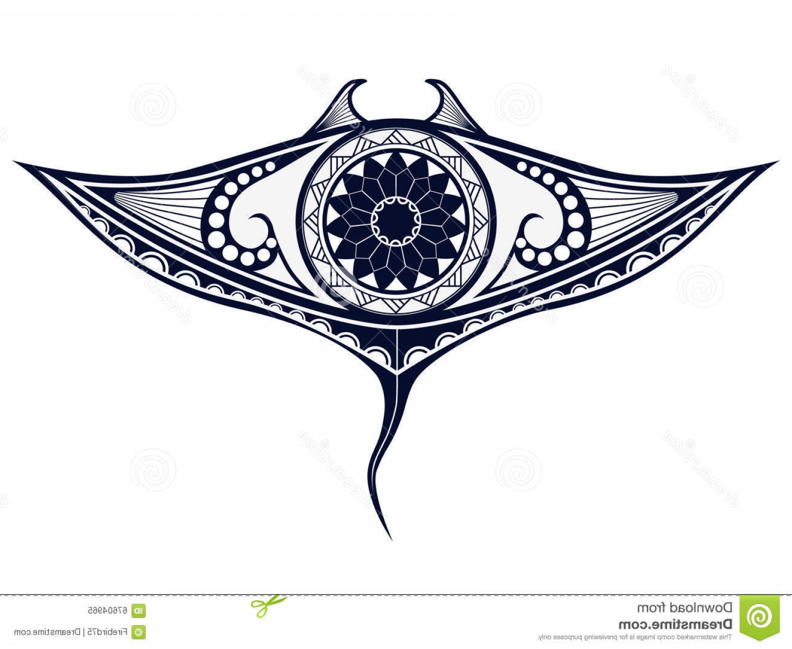 1560x1278 Stock Illustration Maori Style Tattoo Pattern Shape Manta Ray Fit