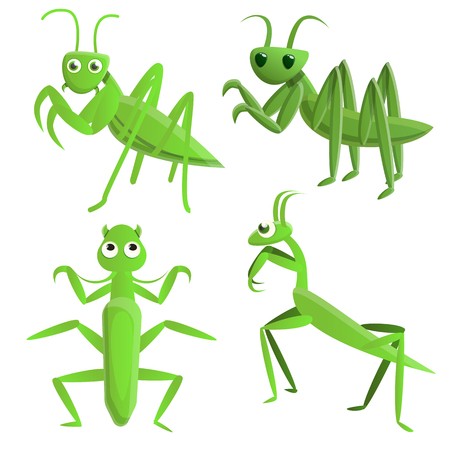 450x450 Mantis Icons Set Cartoon Set Of Mantis Vector Icons For Web