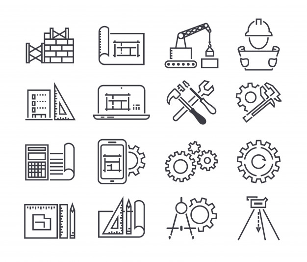 626x533 Engineering And Manufacturing Vector Icon Set Vector Premium