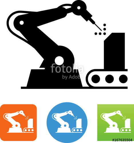 468x500 Robotic Manufacturing Icon Stock Image And Royalty Free Vector