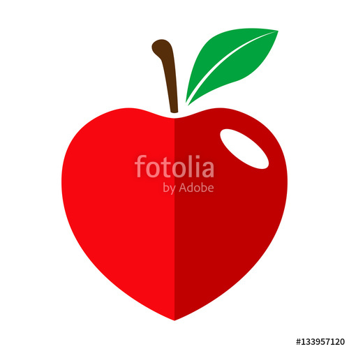 Icono Plano Manzana Forma Corazon Color En Fondo Blanco Stock 500x500 Icono Plano Manzana Forma Corazon Color En Fondo Blanco Stock
