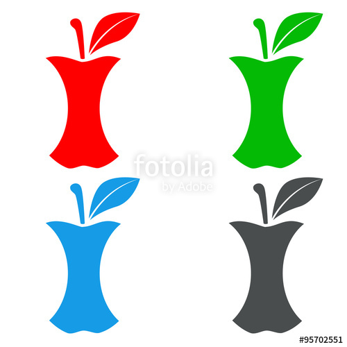 Icono Plano Manzana Mordida En Varios Colores Stock Image 500x500 Icono Plano Manzana Mordida En Varios Colores Stock Image