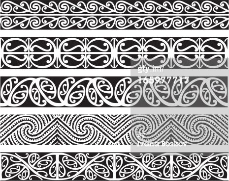 465x369 Maori Kowhaiwhai Seamless Design Patterns In Black Balletx