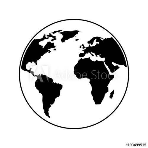 500x500 Globe World Earth Planet Map Icon Vector Illustration Outline
