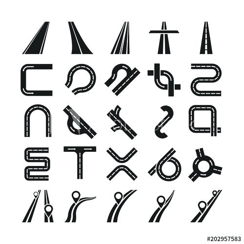 500x500 Map Road Symbols