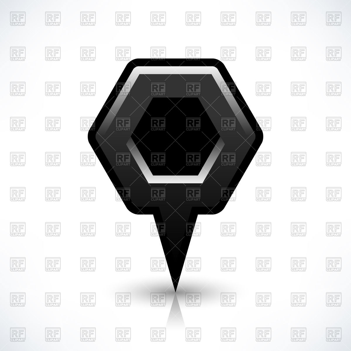 1200x1200 Dark Gray Hexagon Shaped Map Marker Vector Image Of Signs, Symbols