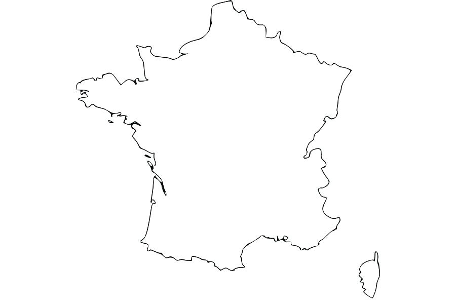 900x600 France Map Outline Map White Black Text Line Font Design Tree