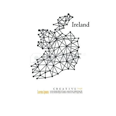 450x450 Ireland Map Outline Vector Outline Map Of Vector Illustration
