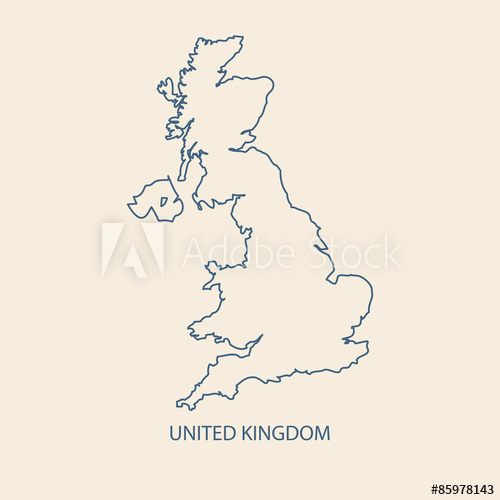 500x500 Uk Map Vector, United Kingdom Map Outline Vector