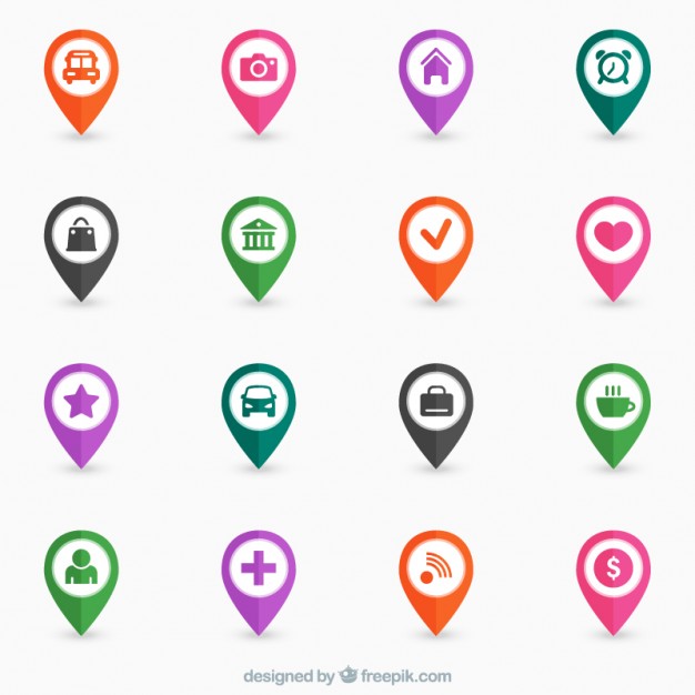 626x626 Colorful Map Pins Vector Free Download