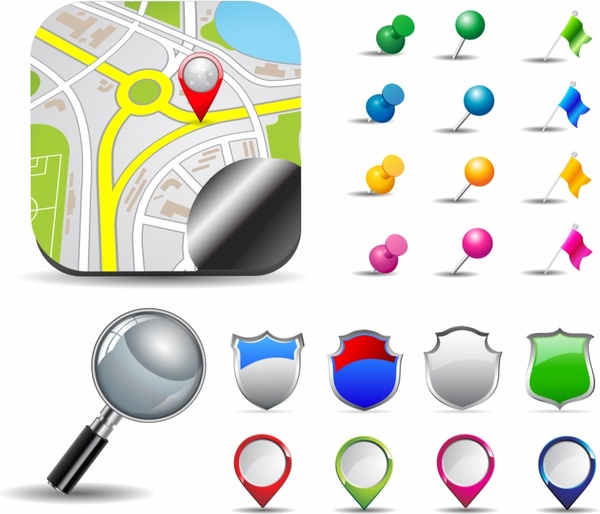 600x514 Map Pins Free Vector In Adobe Illustrator