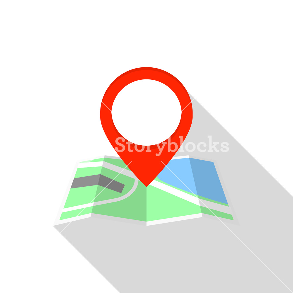 1000x1000 City Map Pn Flat Illustration Of City Map Pin Vector Icon
