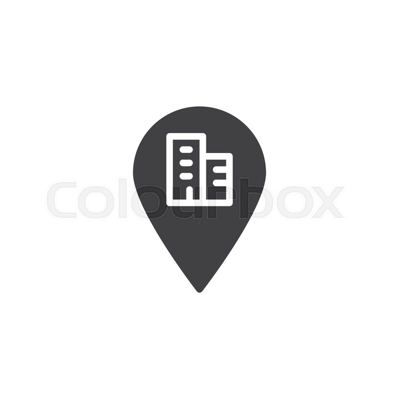 800x800 Office Map Pin Vector Icon Filled Stock Vector Colourbox