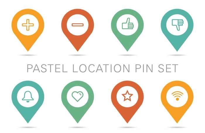 700x456 Location Map Pin Vector Set