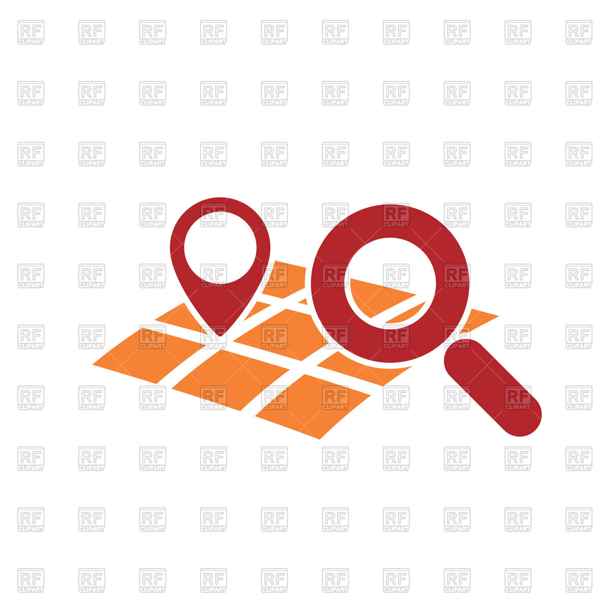 1200x1200 Map Gps Mark With Magnifying Glass Symbol Vector Image Of Signs