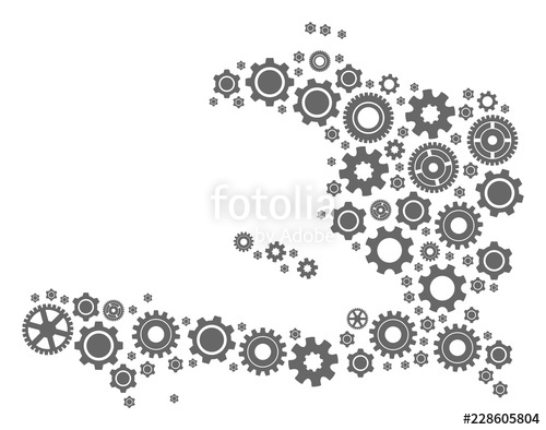 500x394 Map Of Haiti Created With Gray Cog Symbols Vector Abstract Mosaic