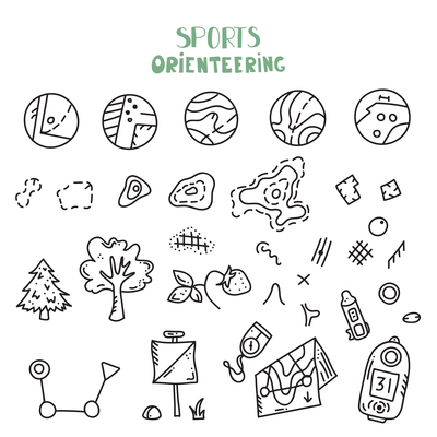 400x400 Page Map Symbols On Curated Vector Illustrations, Stock Royalty