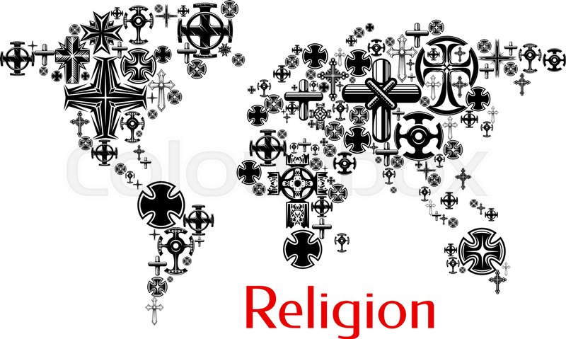 800x479 Religion World Map With Christianity Stock Vector Colourbox