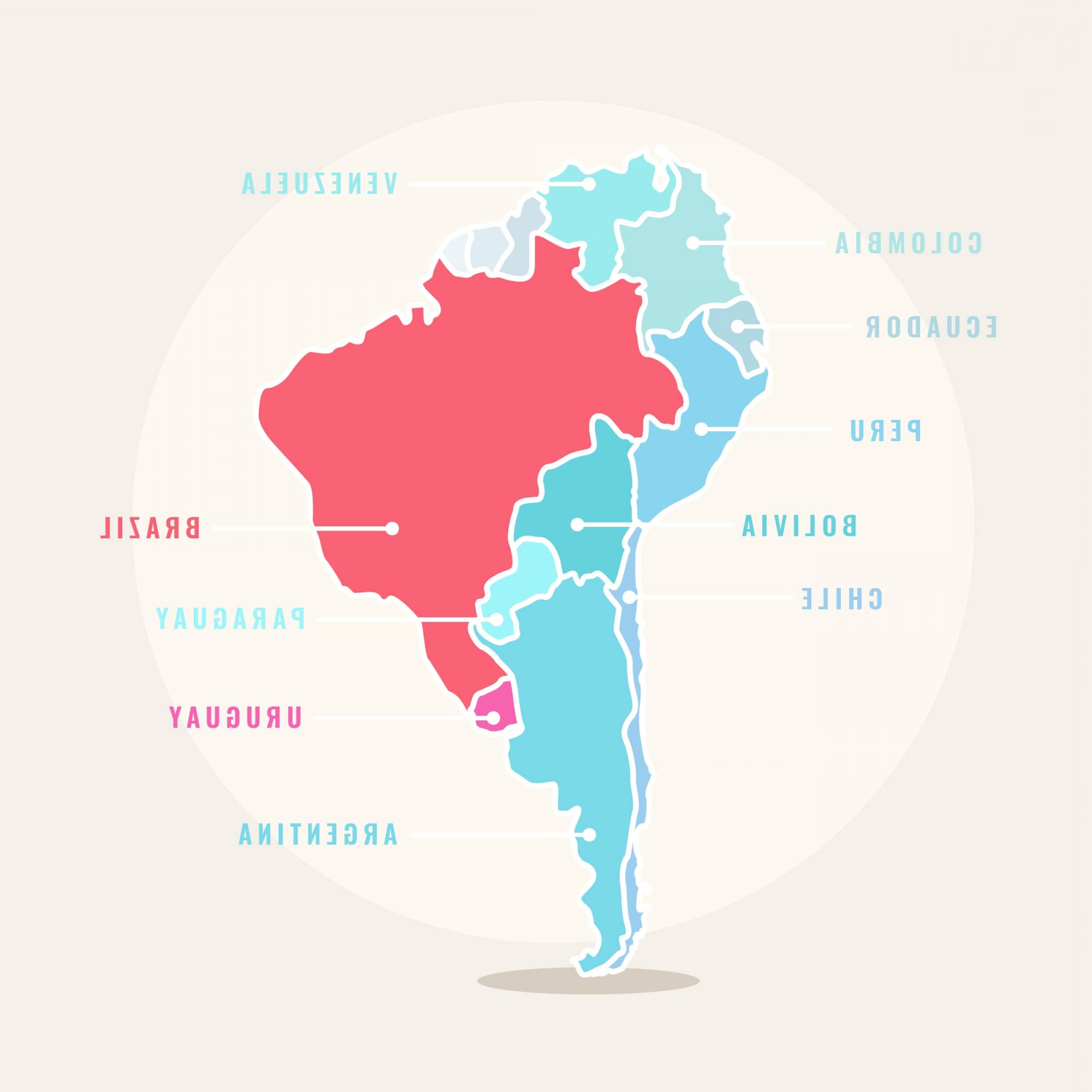 2400x2400 Modern South America Map Vector Handandbeak
