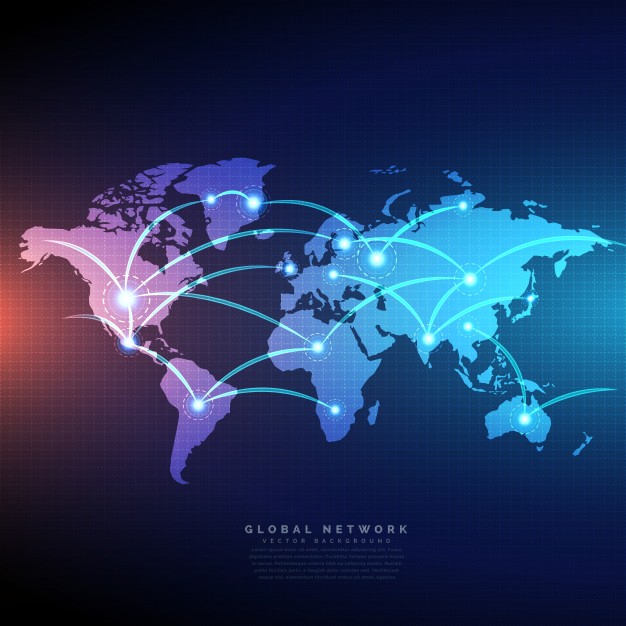 626x626 Digital World Map Vector Free Download