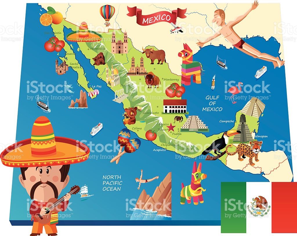 1024x813 Mexico Cartoon Map Future International Days Map Vector, Free