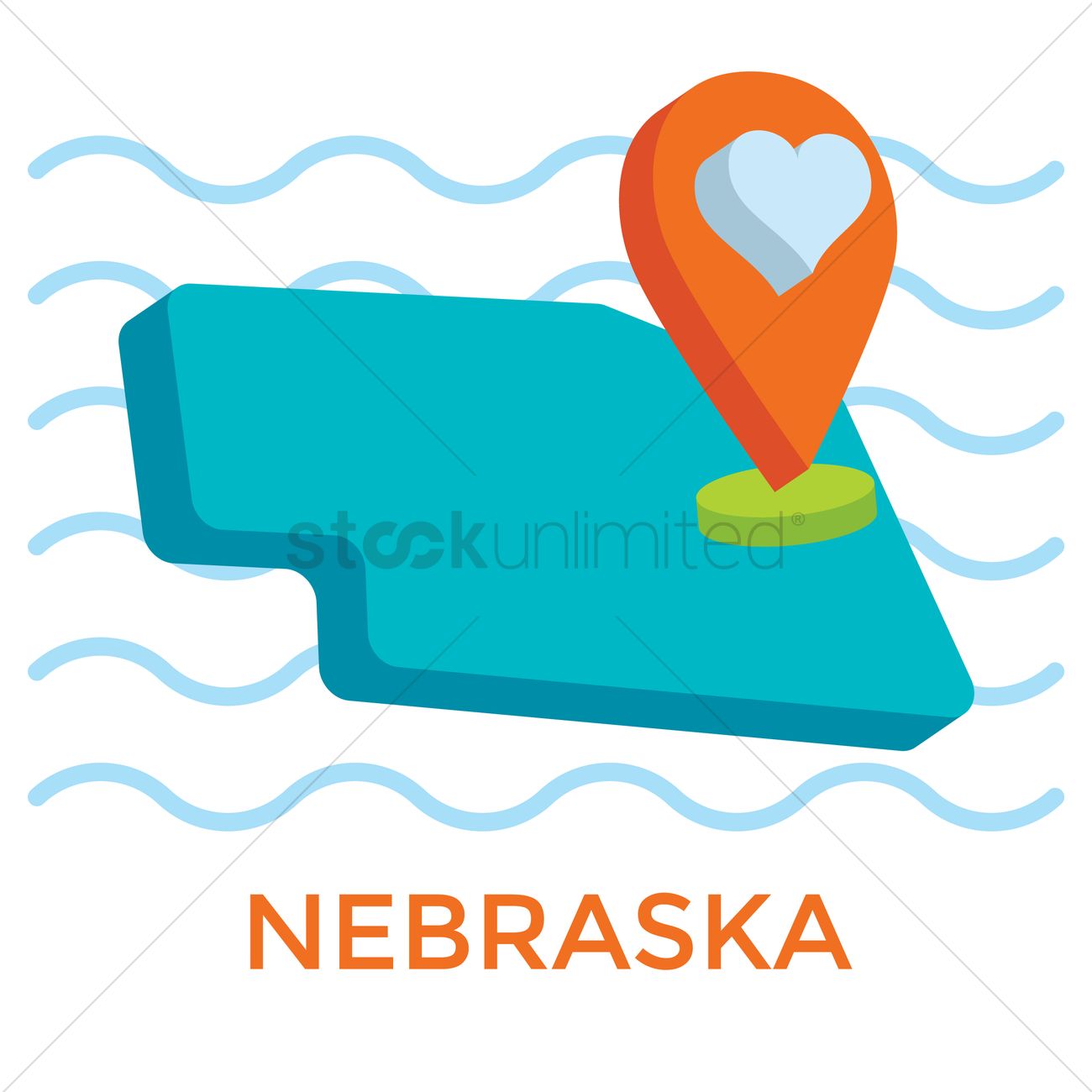 1300x1300 Nebraska Map Vector Image
