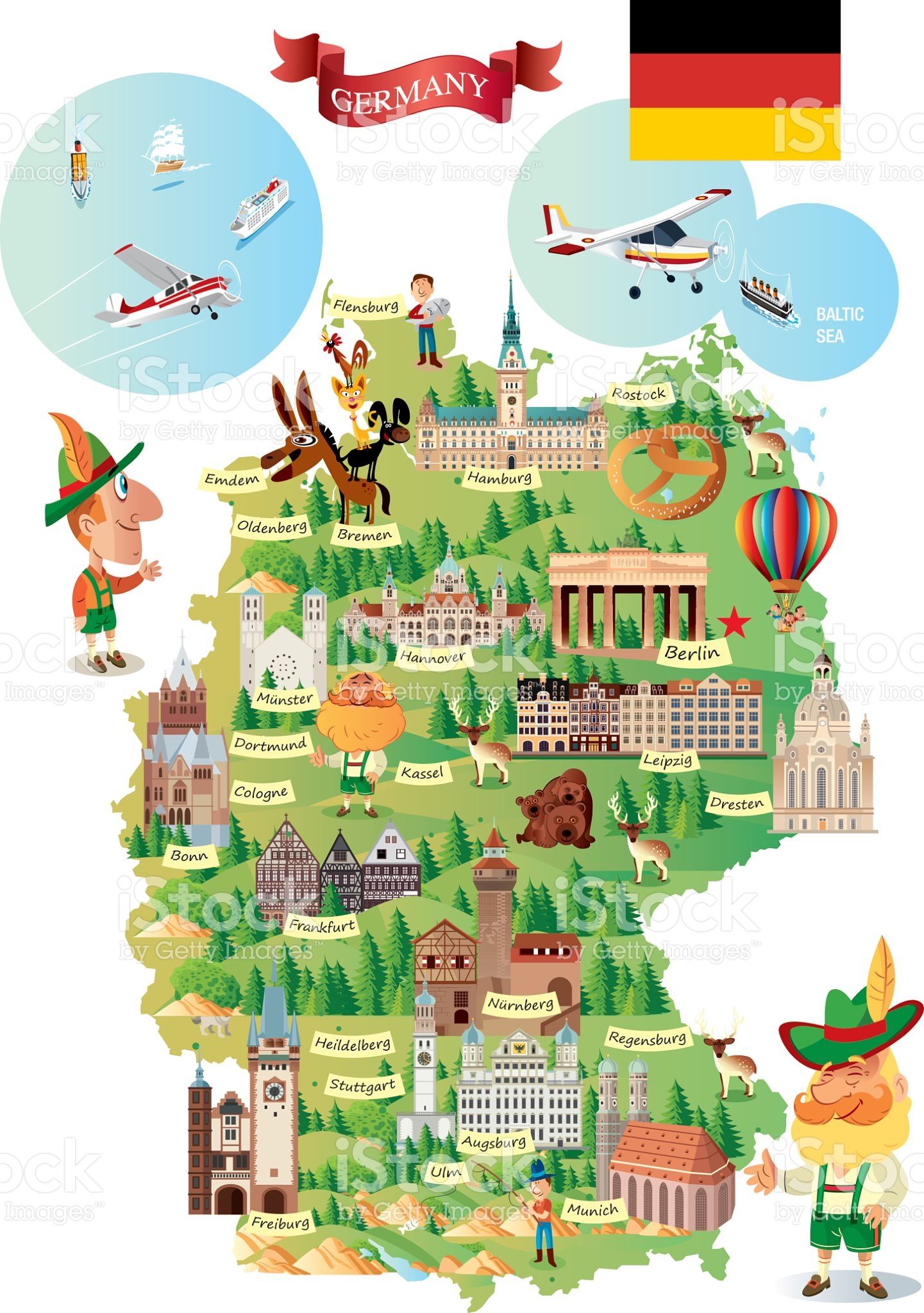 1441x2048 Cartoon Map Of Germany German In Germany, Map, Cartoon