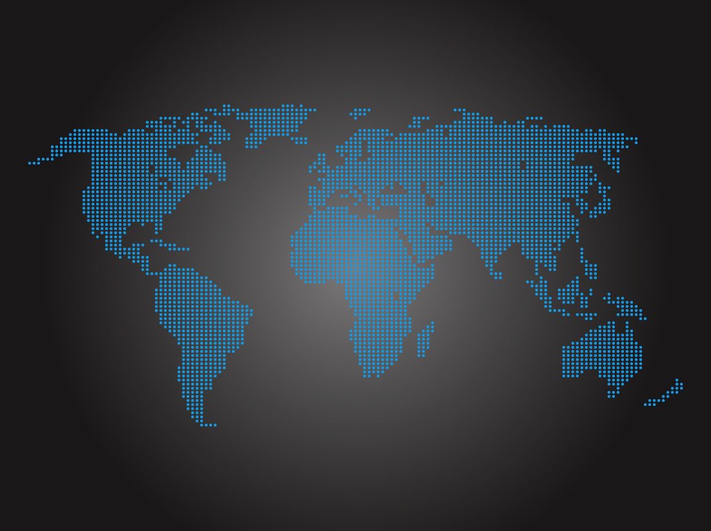 1024x765 Digital World Map Vector Art Graphics