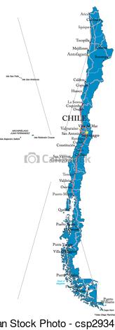 164x470 Vector Map Of Chile Vector Clipart Royalty Free Vector Map