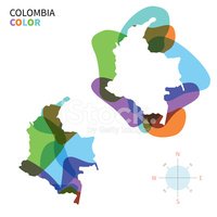 200x200 Abstract Vector Color Map Of Colombia With Transparent Paint Eff