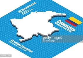 283x200 Colombia Map Vector Three Dimensional Vectores En Stock