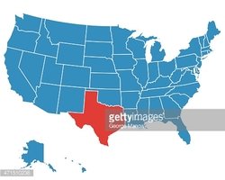250x200 Un Mapa Del Vector De Los Con Texas Destacados Vectores En Stock