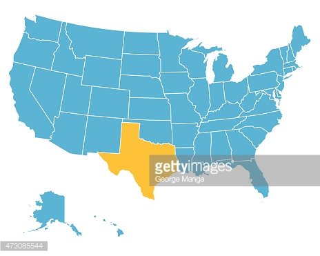 464x371 Estados Unidos Mapa Destacando Estado De Texas Vector Premium