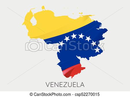 450x337 Map Of Venezuela With Flag As Texture Isolated On Grey Vector