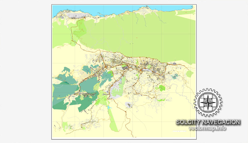 800x461 Caracas, Venezuela For Adobe Illustrator, Printable Vector Street City