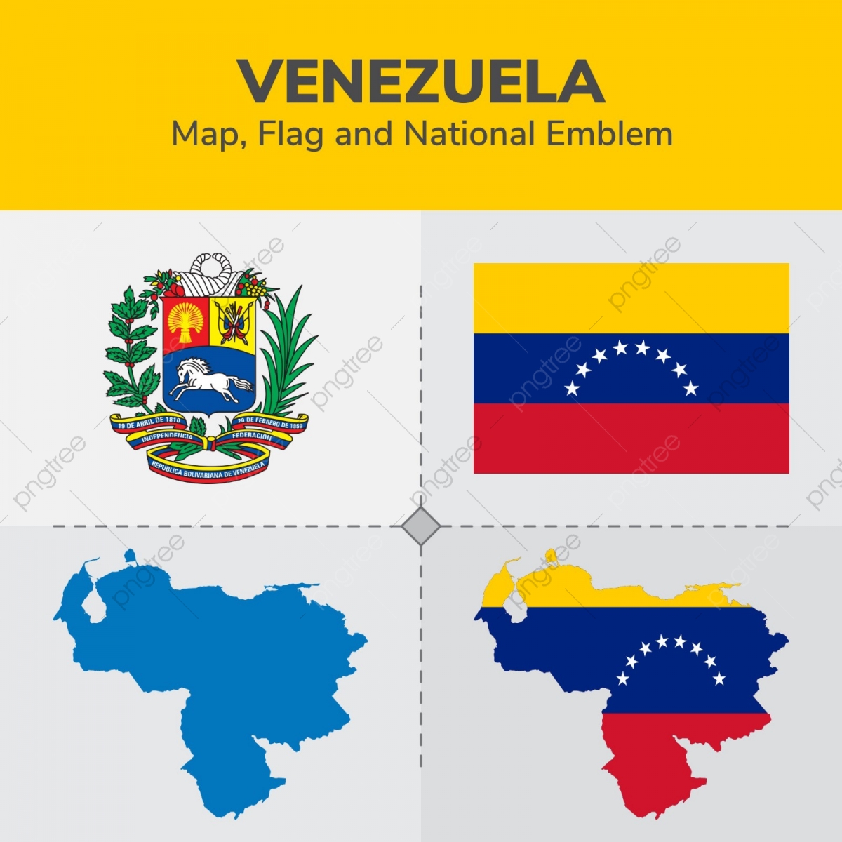 1200x1200 Venezuela Map Flag And National Emblem, Continents, Countries, Map