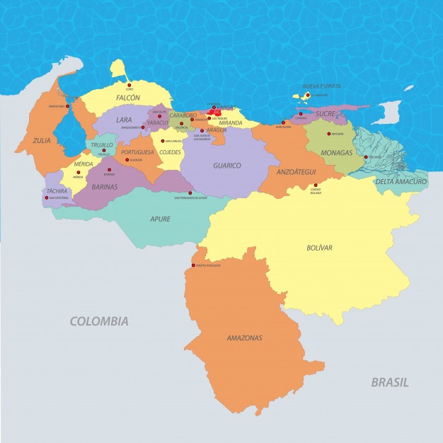 626x626 Venezuela Map Vector Vector Premium Download