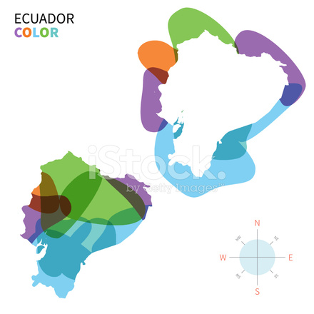 440x440 Abstract Vector Color Map Of Ecuador With Transparent Paint Effe