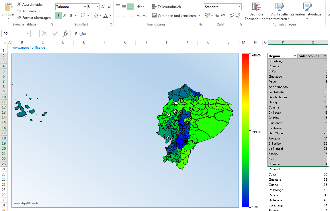 1151x737 Ecuador Cantons Province Map Powerpoint Slides